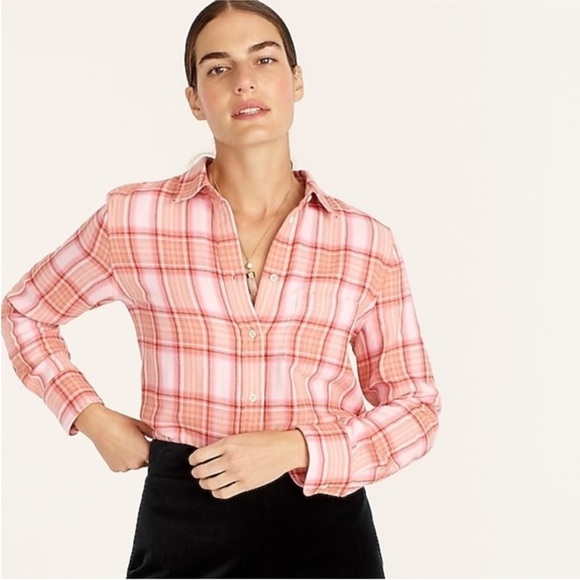 J. Crew Classic Fit Shirt Plaid in Blush Tartan size 14 - Picture 1 of 11